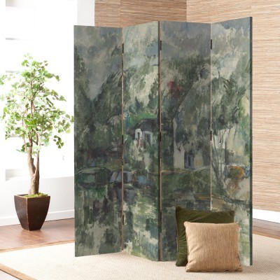 Houseart At the Water\'s Edge, Paul Cezanne, Διάσημοι ζωγράφοι, 80 x 180 εκ. [Δίφυλλο]