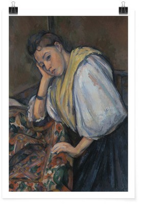 Portrait: Young Italian Woman at a Table, Paul Cezanne,