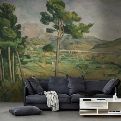 Houseart Mont Sainte-Victoire και η οδογέφυρα της κοιλάδας του ποταμού Arc, Paul Cezanne, Διάσημοι ζωγράφοι, 100 x 80 εκ.