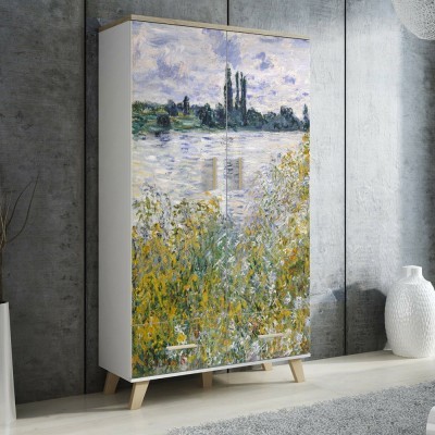 Houseart Ile aux Fleurs κοντά στο Vetheuil, Claude Monet, Διάσημοι ζωγράφοι, 100 x 100 εκ.