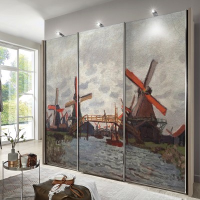 Houseart Windmill in Holland, Claude Monet, Διάσημοι ζωγράφοι, 100 x 100 εκ.