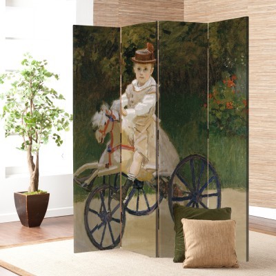 Houseart Jean Monet on His Hobby Horse Oil Paint, Claude Monet, Διάσημοι ζωγράφοι, 80 x 180 εκ. [Δίφυλλο]