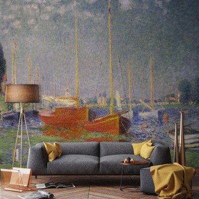 Πίνακες House Art - ΣΗΜΑΝΤΙΚΟ: Σε περίπτωση διαφοράς τιμής από το κατάστημα ισχύει παντα και μόνο η τιμή του καταστήματος Red Boats at Argenteuil, Claude Monet, Διάσημοι ζωγράφο