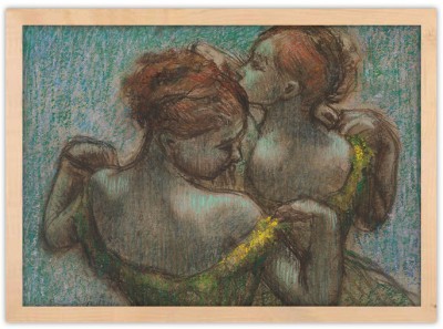 Houseart Two Dancers adjust their costume straps, Edgar Degas, Διάσημοι ζωγράφοι, 20 x 15 εκ. Ύφασμα | Mediatex® Botticelli