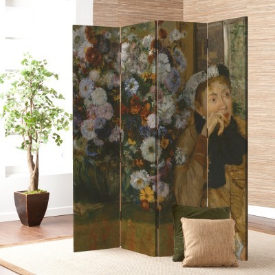 Houseart A Woman Seated beside a Vase of Flowers, 1865, Edgar Degas, Διάσημοι ζωγράφοι, 80 x 180 εκ. [Δίφυλλο]