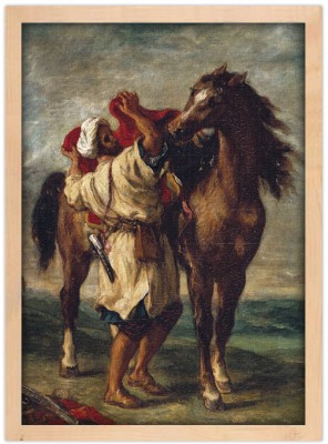 Houseart Arab saddling his horse, Delacroix Eugene, Διάσημοι ζωγράφοι, 15 x 20 εκ.