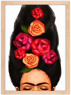 Houseart Frida Kahlo with closed eyes and flowers, Frida Kahlo - Diego Rivera, Διάσημοι ζωγράφοι, 15 x 20 εκ.