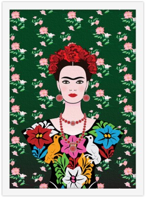 Houseart Προσωπογραφία της Frida Kahlo με μεξικάνικη στολή, Frida Kahlo - Diego Rivera, Διάσημοι ζωγράφοι, 15 x 20 εκ.