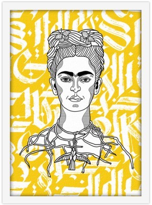 Houseart - ΣΗΜΑΝΤΙΚΟ: Σε περίπτωση διαφοράς τιμής από το κατάστημα ισχύει παντα και μόνο η τιμή του καταστήματος Yellow abstract calligraphy of Frida Kahlo, Frida Kahlo