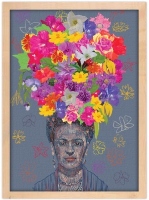 Πορτρέτο της Frida Kahlo με floral στέμα στο κεφάλι, Frida Kahlo - Diego Rivera, Διάσημοι ζωγράφοι, 15 x 20 εκ.