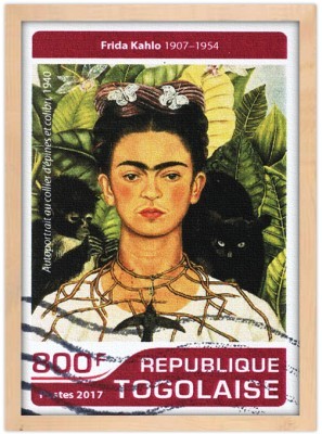 Self-portrait with animals, Frida Kahlo - Diego Rivera,