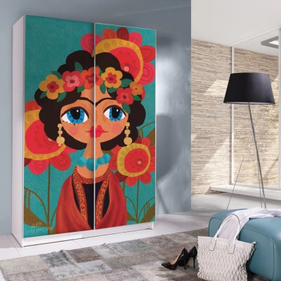 Χαρούμενο Πολύχρωμο Πορτρέτο της Frida Kahlo, Frida Kah