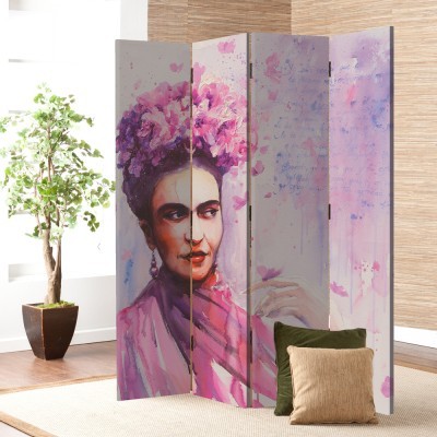 Houseart Φρίντα Κάλο, νεαρή μεξικανή γυναίκα με λουλούδια, Frida Kahlo - Diego Rivera, Διάσημοι ζωγράφοι, 80 x 180 εκ. [Δίφυλλο]