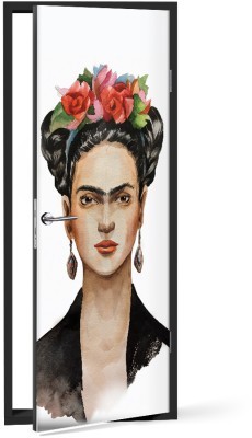 Houseart Artist Frida Kahlo with a wreath on her head and a black handkerchief, Frida Kahlo - Diego Rivera, Διάσημοι ζωγράφοι, 60 x 170 εκ.