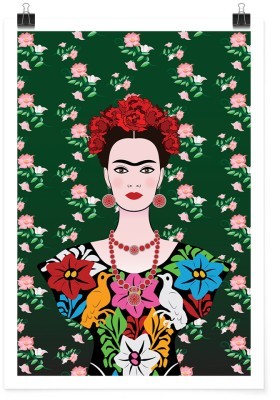 Houseart Frida Kahlo portrait with traditional hairstyle, Frida Kahlo - Diego Rivera, Διάσημοι ζωγράφοι, 15 x 20 εκ.