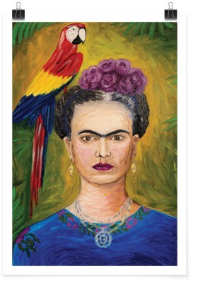 Houseart Frida Kahlo with parrot, Frida Kahlo - Diego Rivera, Διάσημοι ζωγράφοι, 15 x 20 εκ.