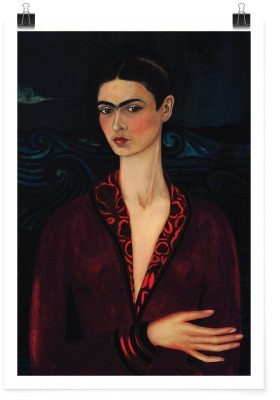 Houseart Frida Kahlo in a dark red dress, Frida Kahlo - Diego Rivera, Διάσημοι ζωγράφοι, 15 x 20 εκ.