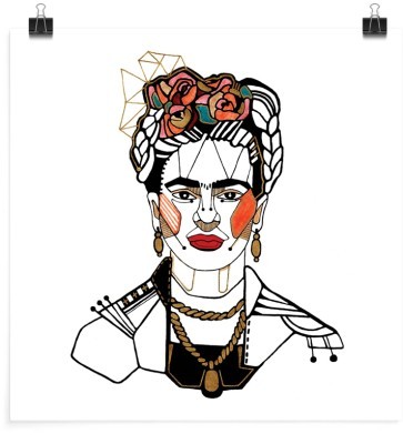 Frida Kahlo Colorful Lineart, Frida Kahlo - Diego River