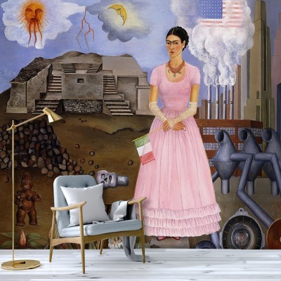 Self-Portrait Along the Border Line Between Mexico and the United States, 1932, Frida Kahlo - Diego Rivera, Διάσημοι ζωγράφοι, 100 x 67 εκ.