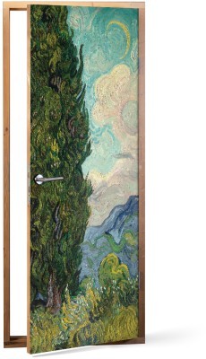 Houseart Champ de blé vert avec cyprès, 1889, Vincent van Gogh, Διάσημοι ζωγράφοι, 60 x 170 εκ.