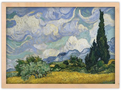 Houseart Wheat Field with Cypresses, 1889, Vincent van Gogh, Διάσημοι ζωγράφοι, 20 x 15 εκ. Ύφασμα | Mediatex® Botticelli