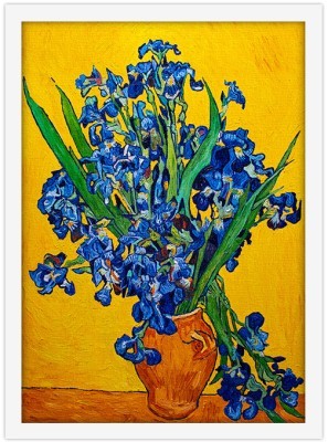 Vase with irises on a yellow background, Vincent van Gogh, Διάσημοι ζωγράφοι, 15 x 20 εκ. Ύφασμα | Mediatex® Botticelli