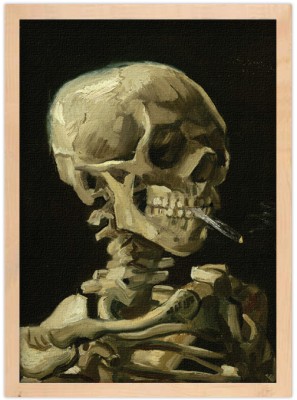 Houseart Skull of a Skeleton with Burning Cigarette Oil on canvas, Vincent van Gogh, Διάσημοι ζωγράφοι, 15 x 20 εκ. Ύφασμα | Mediatex® Botticelli