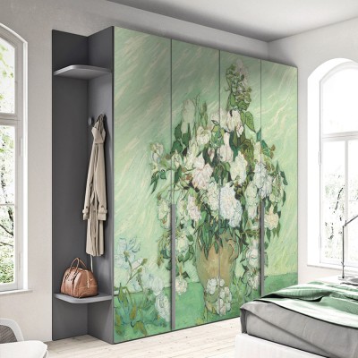 Houseart Still Life: Vase with Pink Roses, Vincent van Gogh, Διάσημοι ζωγράφοι, 100 x 100 εκ.