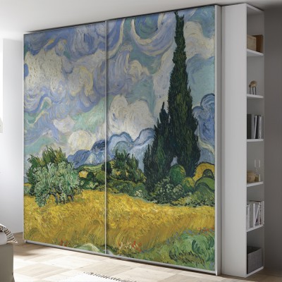 Houseart Πεδίο Σιταριού με Κυπαρίσσια, Vincent van Gogh, Διάσημοι ζωγράφοι, 100 x 100 εκ.