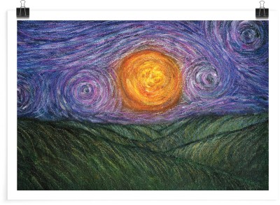 Houseart Green hills and sun oil painting, Vincent van Gogh, Διάσημοι ζωγράφοι, 20 x 15 εκ. Χαρτί | TRISOLV POSTER PAPER PRIME 200 GLOSSY