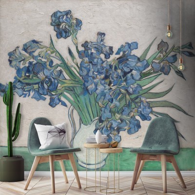 Ίριδες με ροζ φόντο (2), Vincent van Gogh, Διάσημοι ζωγράφοι, 100 x 79 εκ.