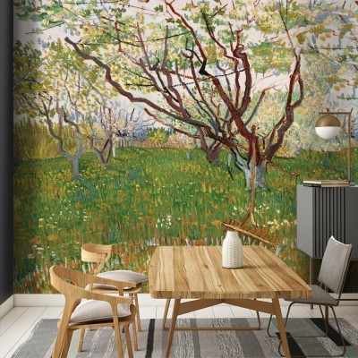 The Flowering Orchard Oil on canvas, Vincent van Gogh, 