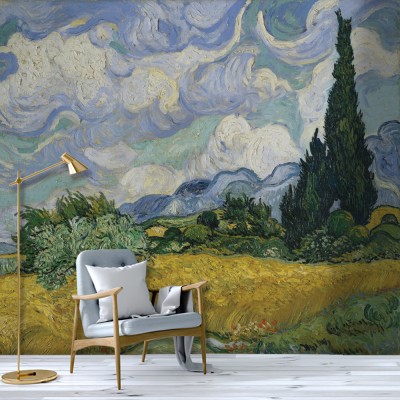 Houseart Wheat Field with Cypresses, Vincent van Gogh, Διάσημοι ζωγράφοι, 100 x 79 εκ.