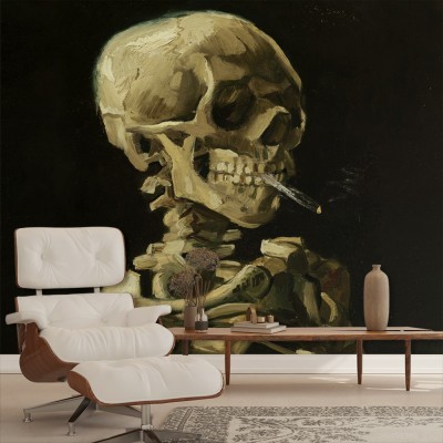 Houseart Head of a Skeleton with a Burning Cigarette, Vincent van Gogh, Διάσημοι ζωγράφοι, 100 x 100 εκ.