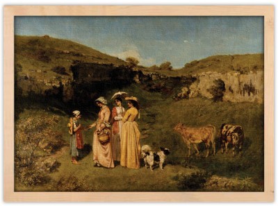 Houseart Νέες κυρίες του χωριού, Gustave Courbet, Διάσημοι ζωγράφοι, 20 x 15 εκ.