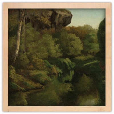 Houseart View in the Forest of Fontainebleau, Gustave Courbet, Διάσημοι ζωγράφοι, 40 x 40 εκ.