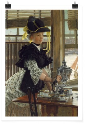 Houseart Elegantly dressed women with tea, James Tissot, Διάσημοι ζωγράφοι, 15 x 20 εκ.