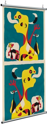 Houseart Femme et Chien devant la Lune, Pochoir, Joan Miro, Διάσημοι ζωγράφοι, 120 x 250 εκ.