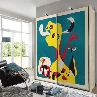 Houseart Woman and Dog in Front of the Moon, Joan Miro, Διάσημοι ζωγράφοι, 100 x 100 εκ.