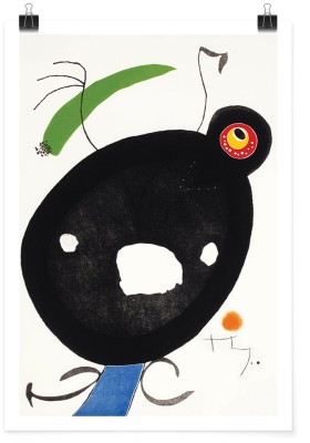 Houseart Plate 2 from: Quatre colors aparien el món, 1974 poster, Joan Miro, Διάσημοι ζωγράφοι, 15 x 20 εκ.