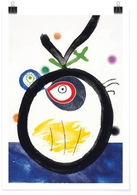 Houseart Plate 3, from: Quatre colors aparien el món, 1974 poster, Joan Miro, Διάσημοι ζωγράφοι, 15 x 20 εκ.