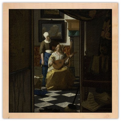 Houseart The Love Letter, Johannes Vermeer, Διάσημοι ζωγράφοι, 40 x 40 εκ. Ύφασμα | Mediatex® Botticelli