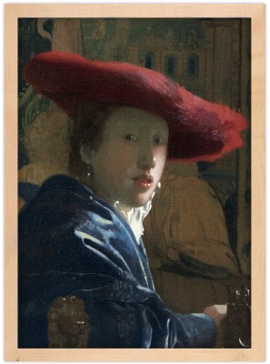 Houseart Girl with the red hat, Johannes Vermeer, Διάσημοι ζωγράφοι, 15 x 20 εκ. Ύφασμα | Mediatex® Botticelli