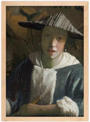 Houseart Girl with a Flute, Johannes Vermeer, Διάσημοι ζωγράφοι, 15 x 20 εκ. Ύφασμα | Mediatex® Botticelli