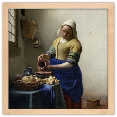 Houseart Η Γαλακτοκόμος, Johannes Vermeer, Διάσημοι ζωγράφοι, 40 x 40 εκ. Ύφασμα | Mediatex® Botticelli