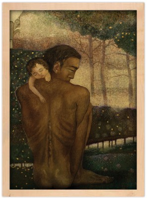 Houseart Man holds a child at the hands, Gustav Klimt, Διάσημοι ζωγράφοι, 15 x 20 εκ.