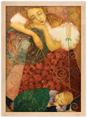 Houseart The girl shook the child in the cradle, Gustav Klimt, Διάσημοι ζωγράφοι, 15 x 20 εκ.
