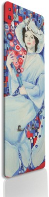 Houseart Woman in a white dress oil painting, Gustav Klimt, Διάσημοι ζωγράφοι, 45 x 138 εκ.