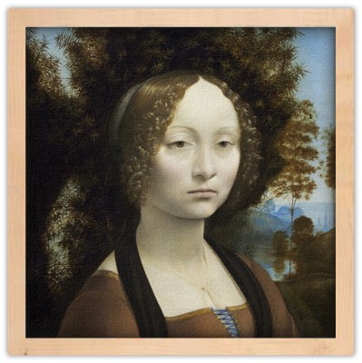 Houseart Ginevra de\' Benci, Leonardo da Vinci, Διάσημοι ζωγράφοι, 40 x 40 εκ.