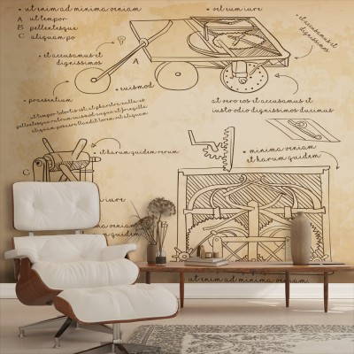 Houseart History\'s first car, Leonardo da Vinci, Διάσημοι ζωγράφοι, 100 x 100 εκ.